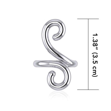 Modern Abstract Design Silver Ring TRI390 - Jewelry